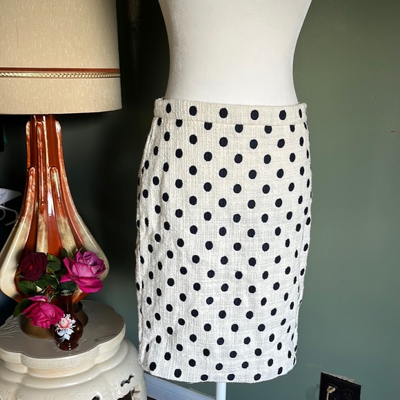 Polkadot Knee Length J.Crew Pencil Skirt